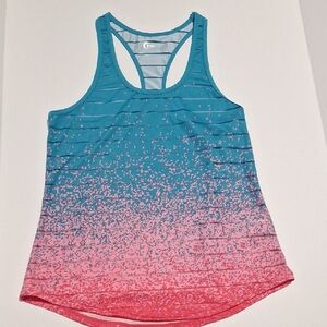 ZYIA Teal-to-Pink Ombre Racerback Tank